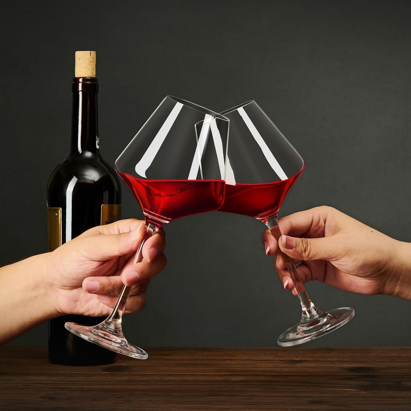 Crystal Elegance – Hand-Blown Wine Glass Set (16oz, Set of 2)